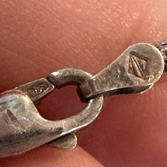 Vintage Old Pawn Sterling Silver Pendant Necklace Sleeping Beauty Turquoise - Picture 7 of 10